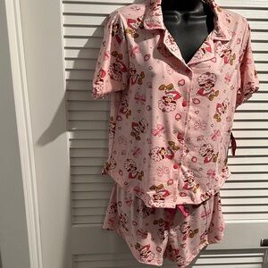 NWT Strawberry Shortcake Shorts Pajama Sleep Set.